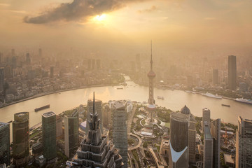 Aerial View of Shanghai Cityscape