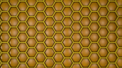 honeycomb 3d render background illustration