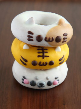 Colorful Animal Doughnuts for kids (Cat, Tiger, Seal)