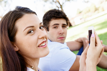 Young couple in the park