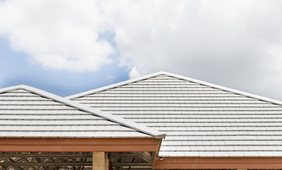 building construction roof concrete gray color in site