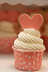 Pink cupcake.