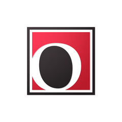 initial letter logo shape square red black