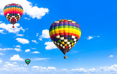 Fototapeta na wymiar balloon Beautiful colorful hot air balloon flying in the vast sk