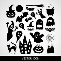 Fototapeta premium Halloween vector icons