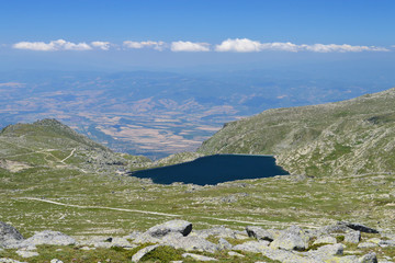 Kalin - the highest dam lake on the Balkans situated at 2394 m altitude in Rila Mountain, Bulgaria. The lake is part of Kalin pumped-storage hydroelectric plant and Rila hydro-power cascade