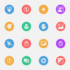 Camera tools flat icons