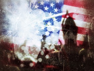 American flag grunge background, election year usa
