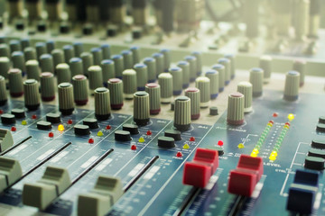 Obraz premium buttons equipment for sound mixer control