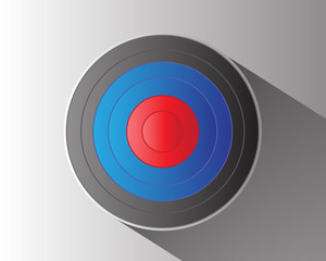 Archery target on gray background vector illustration.