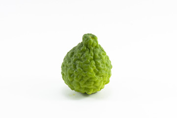 Kaffir lime isolated is fruits and leaves are used as a spice for thai food and etc