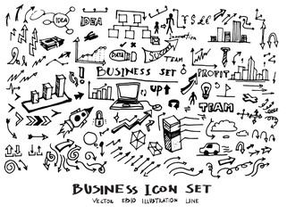 Business doodles sketch vector ink eps10
