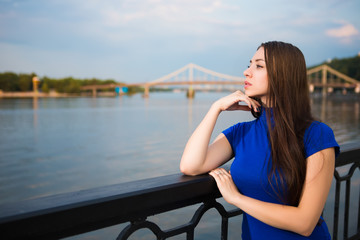 Portrait of beautiful young brunette