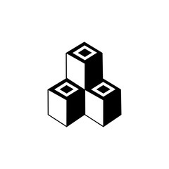 three box symbol of retro style