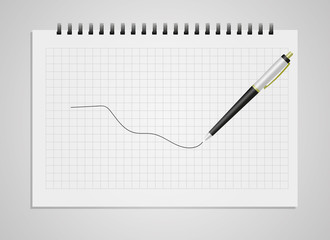 pen writing on notebook