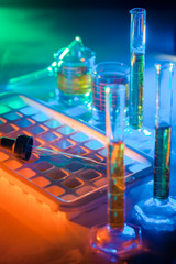 Test tubes and pipette