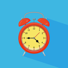 red alarm clock colorful