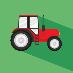 Flat tractor icon