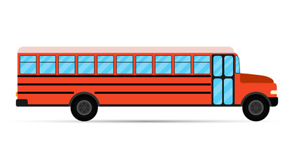 Bus red flat icon