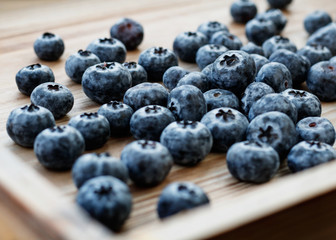 Scandinavian blueberries on a wooden background