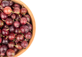 Red gooseberries in bowl