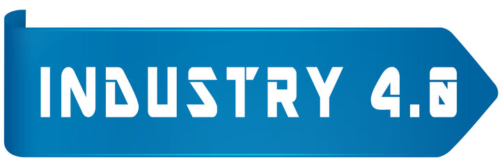 rb2 RibbonBanner - i4b71 Industrie4Banner i4b - Long blue arrow ribbon - industry 4.0 - 3to1 g4568