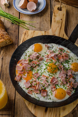 Ham and egg omelet