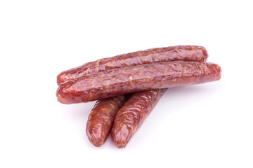 Chinese sausages isolated on white background