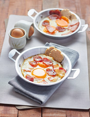 Pan fried egg,shallow Depth of Field,Focus on toppings.
