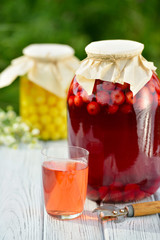 Preserved fruit, sour cherries compote