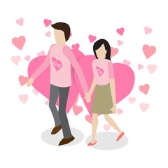 couples in the isometric style.