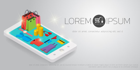 vector of online shopping