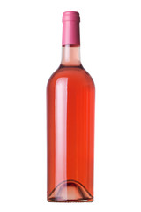 Rose wine bottle without label