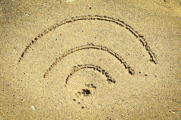 Fototapeta na wymiar Drawing on the beach