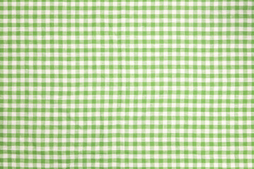Green checkered tablecloth background