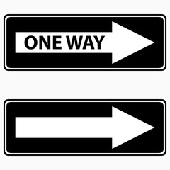 Black one way sign