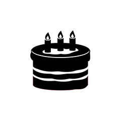Birthday cake simple black icon