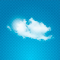 Realistic cloud on transparent background.