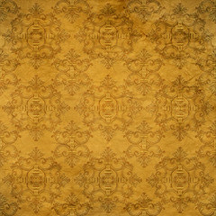 Gold ornament flower vintage pattern in old paper background