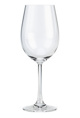 Empty wine glass isolated on white. 3d render