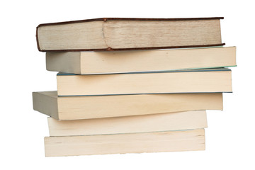 pile of books on the white background 