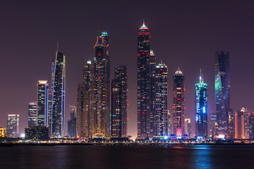 Fototapeta premium Night cityscape of Dubai city, UAE