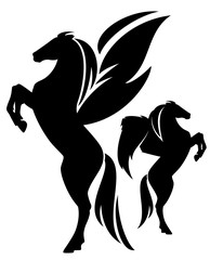 Fototapeta na wymiar pegasus horse silhouette design