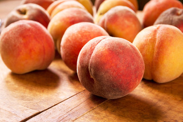 Sweet peaches close-up