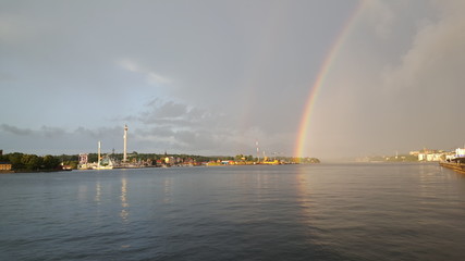Gröna Lund amusement park with rainbow