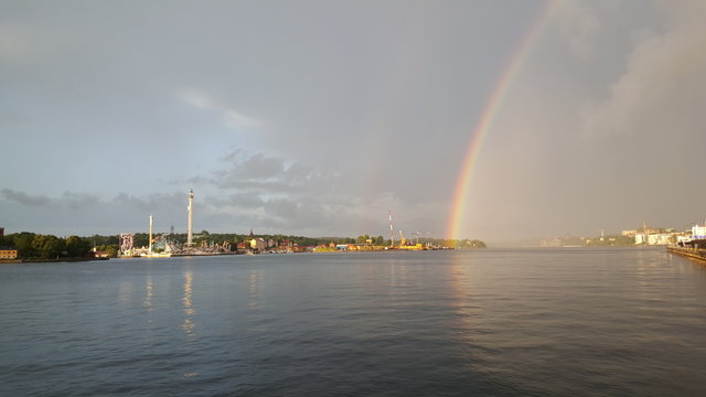 Gr&ouml;na Lund amusement park with rainbow