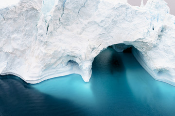 Icebergs are melting on arctic ocean in Greenland - obrazy, fototapety, plakaty