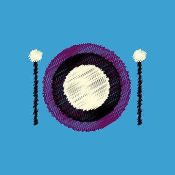 purple drum with sticks on blue clip art preview
