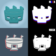 ikona retro 3D i płaska © vempireart
