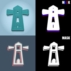 ikona retro 3D i płaska © vempireart